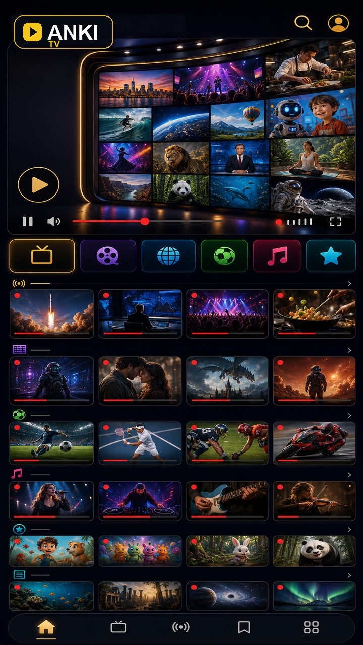 Live channel screen